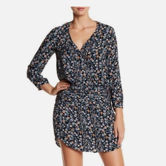 Veronica Beard August Pintucked Floral Silk Boho Dress-Sz 8 - Picture 1 of 12
